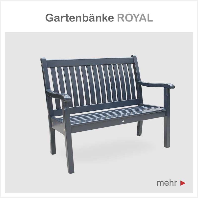 Klassische Gartenbänke aus Norddeutschland - Englische Gartenbänke anthrazitgrau lackiert (RAL 7016)