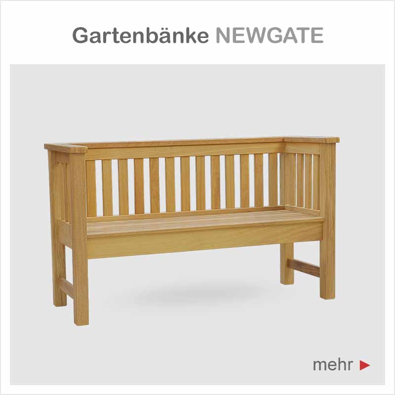 Moderne Holzgartenbank NEWGATE - elegante Gartenbänke im zeitgemäßem Cubus-Design