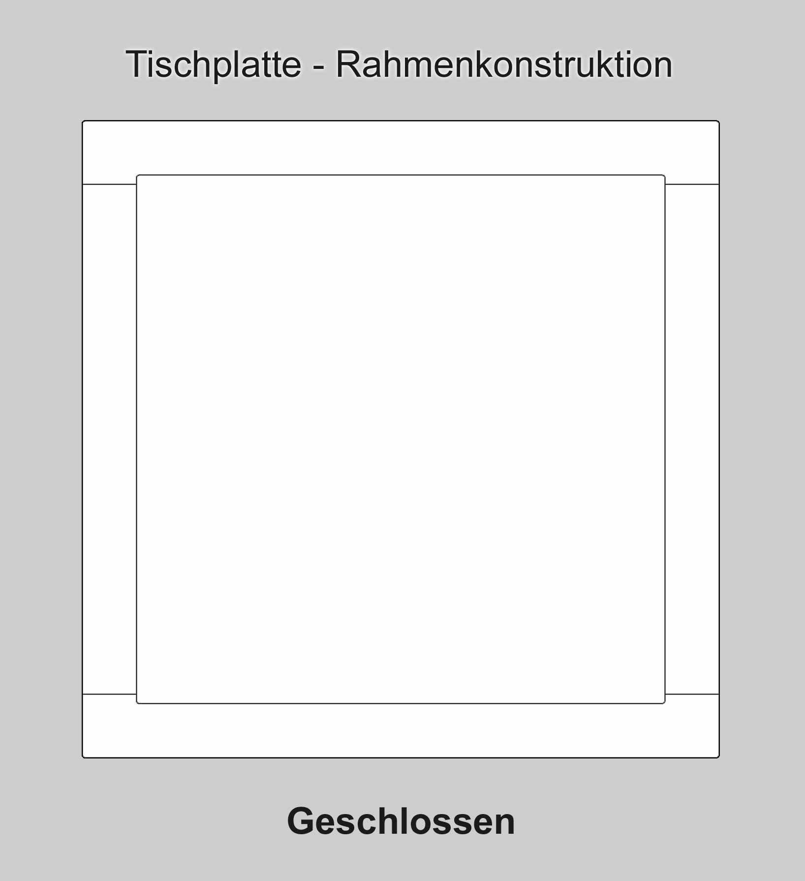 Tischplatte Rahmenkonstruktion geschlossen