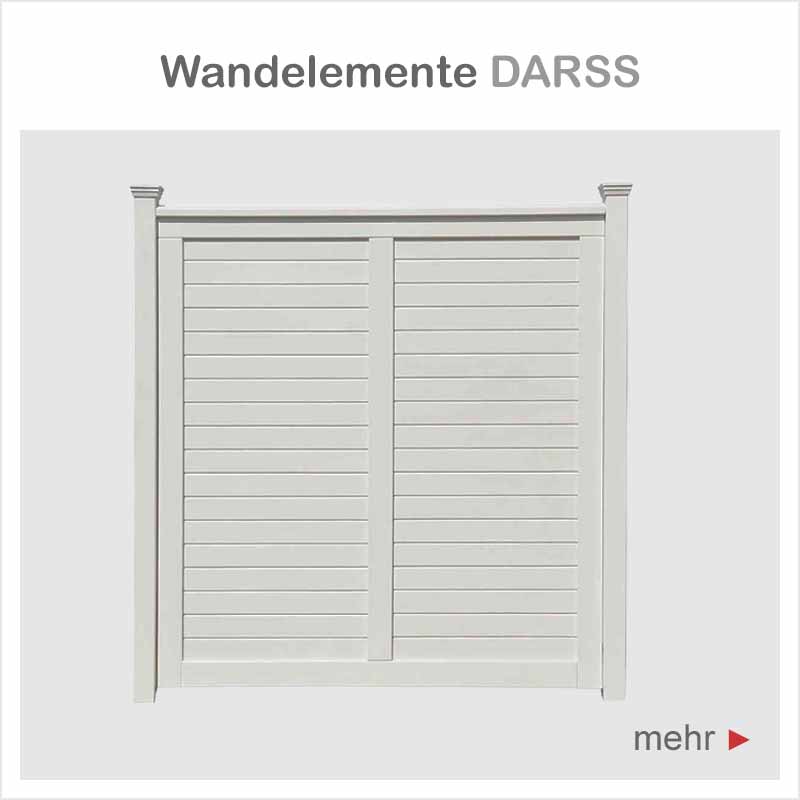 Sichtschutzwand Wandelement DARSS - 180 x 180 cm - Hartholz weiss
