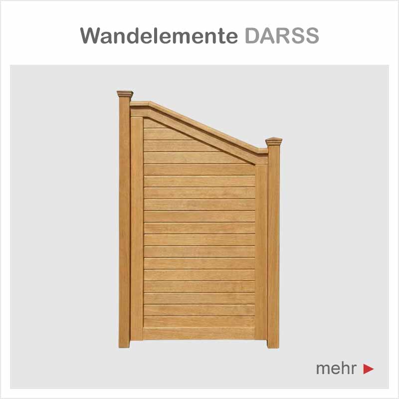 Wandelement DARSS Stufe - 90 x 180/145 cm - ODUM-IROKO Hartholz Natur