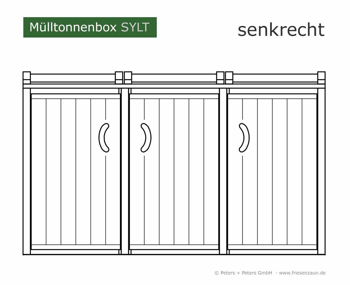 Mülltonnenbox SYLT - Gravur-Option = senkrecht