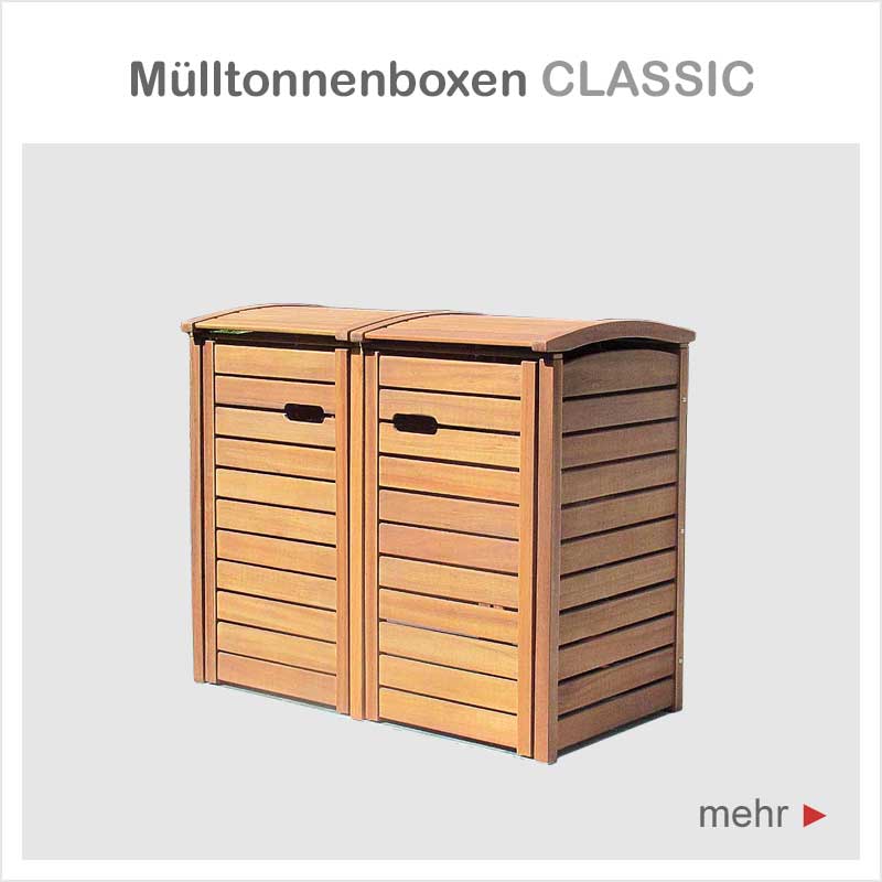 Mülltonnenverkleidung Hartholz - Müllbox CLASSIC 120 Liter