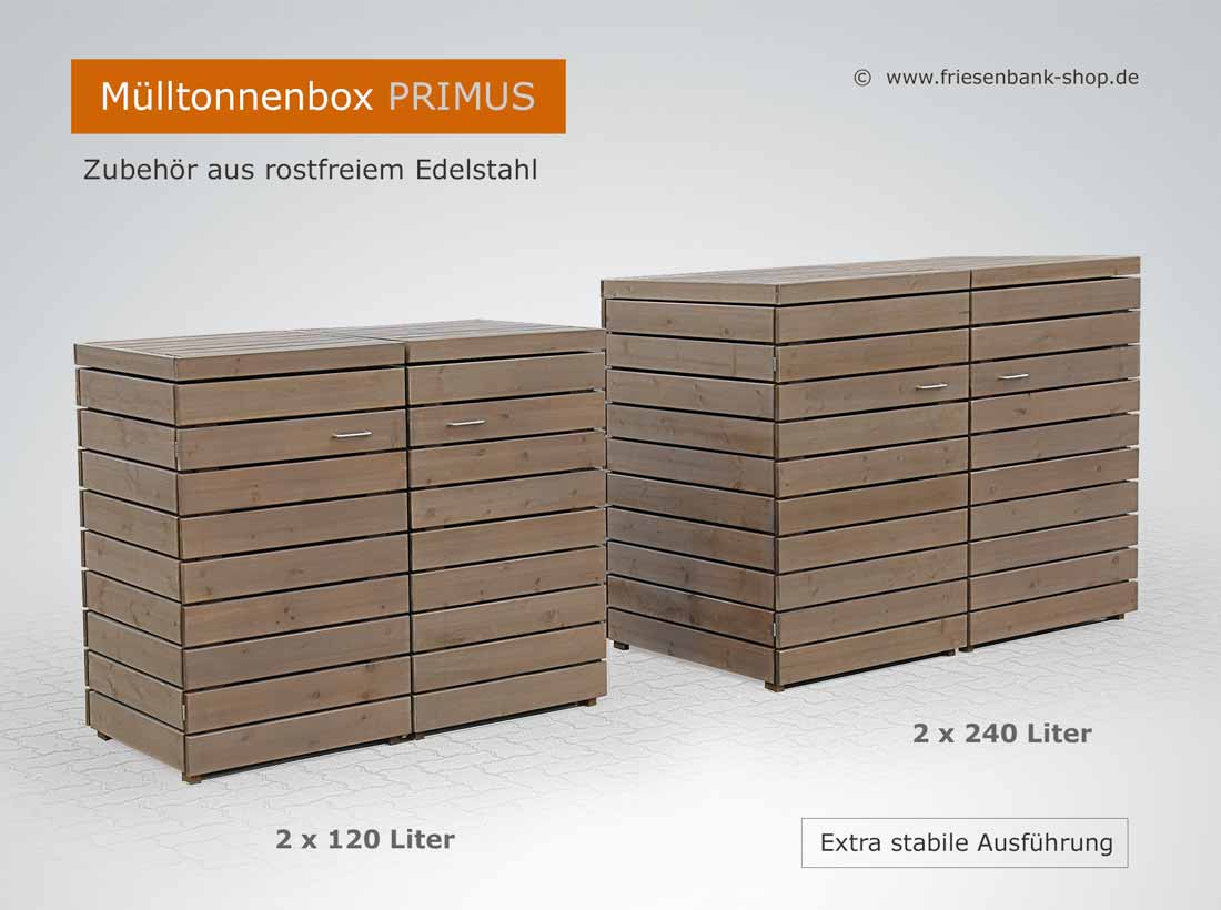 Mülltonnenboxen PRIMUS - Größe 2 x 120 Liter  - Größe 2 x 240 Liter