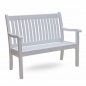 Preview: 2er Holzgartenbank ROYAL weiss.