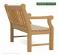 Preview: Holzbank HYDE-PARK - Ansicht von hinten - Hartholz Natur - Sitzbreite 100 cm