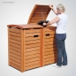 Preview: 2 x 120 Liter Mülltonnenverkleidung CLASSIC - Ausführung Holz geölt
