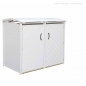Preview: 2er Mülltonnenbox  SYLT 120 für 2 x 120 Liter Abfalltonnen - weiß lackiert