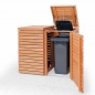 Preview: Tonnenschrank CUBUS für 2 x 120 Liter Abfalltonnen - Hartholz geölt