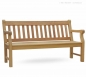 Preview: Englische Gartenbank HYDE PARK - 3-Sitzer - Sitzbreite 150 cm - ODUM-IROKO Hartholz - Ausführung Natur