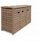 Preview: 3er Mülltonnenbox STANDARD - FSC Holz  - 1 x 120 / 240 Liter