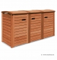 Preview: 3 x 120 Liter Mülltonnenbox CLASSIC - Ausführung Natur geöltt