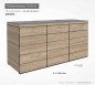 Preview: 3 x 120 Liter Müllbox DOMUS - HPL Dekor COTTAGE PINE - nie mehr streichen !