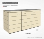 Preview: HPL Mülltonnenbox DOMUS 120  - HPL  Kunstharz -Dekor PUTTY - 3 x 120 Liter Abfalltonnen