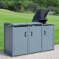 Preview: 3 x 120 Liter Mülltonnenverkleidung - Tonnenschrank Modell SYLT mit senkrechter Gravur