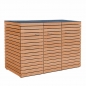 Preview: 3 x 120 Liter Mülltonnenbox CUBUS 120 Liter - FSC Hartholz geölt