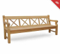 Preview: 4-Sitzer Gartenbank HAMPTON von Peters + Peters - Ausführung FSC Hartholz Natur - Made in Germany