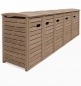 Preview: 5er Mülltonnenbox STANDARD - FSC Holz  - 4 x 120 / 240 Liter