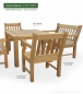 Preview: Gartenmöbel HYDE PARK mit Gartentisch ROYAL 100 x 120 cm - ODUM-IROKO Hartholz Natur - Made in Germany