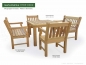 Preview: Gartentisch ROYAL 100 x 120 cm mit 2er Gartenbank HYDE PARK und Gartenstuhl HYDE PARK  - Ausführung Natur