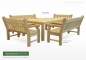 Preview: 2er und 3er Gartenbank WINDSOR Natur mit Gartentisch ROYAL 120 x 180 cm