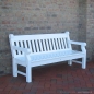 Preview: Englische Gartenbank - Extra massive Holzgartenbank aus wertvollem ODUM-IROKO Hartholz - Handmade in Germany