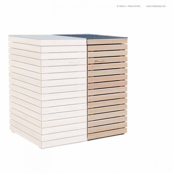 Verlängerung Mülltonnenbox CUBUS 120 Liter - FSC Hartholz natur - 120 Liter