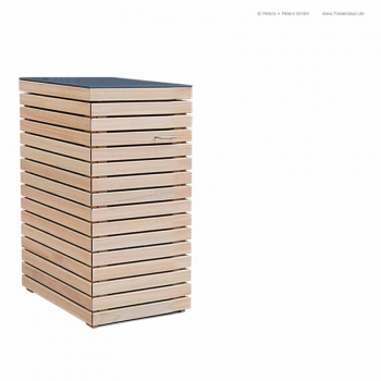 1 x 240 Liter Mülltonnenbox CUBUS - die moderne Mülltonnenverkleidung aus astfreiem FSC Hartholz