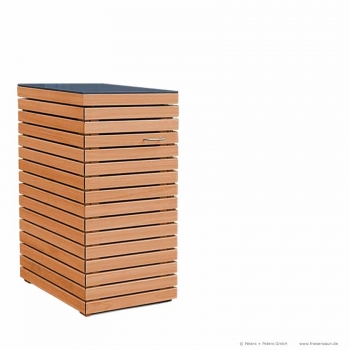 1er Mülltonnenbox CUBUS 120 Liter - FSC Hartholz geölt