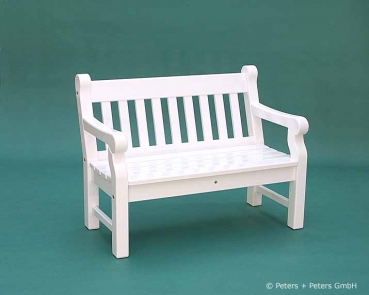 2er Gartenbank weiß - Englische Parkbank WINDSOR