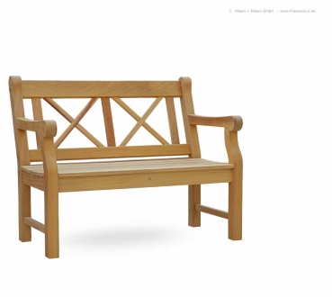Englische 2-Sitzer Gartenbank CLIFF - ODUM-IROKO Hartholz Natur - Sitzbreite 100 cm