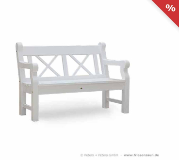 SALE - 2er Parkbank HAMPTON - weiss lackiert - Made in Germany by Peters + Peters