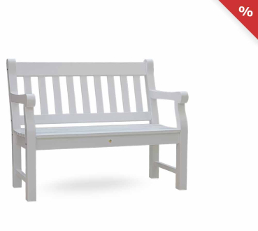 Summer SALE - 2er Gartenbank HYDE PARK  weiss lackiert