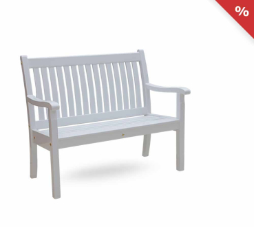 SALE - SALE - 2-Sitzer Gartenbank ROYAL weiss lackiert  von Peters + Peters