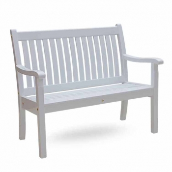 2er Holzgartenbank ROYAL weiss.