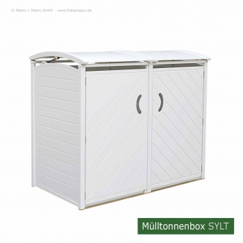 Weiße Mülltonnenbox SYLT für 120 + 240 Liter Tonnen