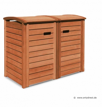 2er Mülltonnenbox CLASSIC - FSC Hartholz  - 240 Liter