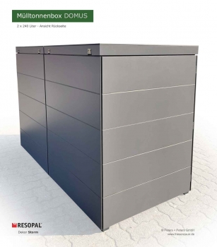 Ansicht Rückseite - 2 x 240 Liter Mülltonnenverkleidung DOMUS