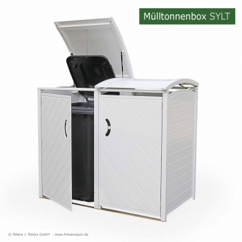 Müllbox SYLT Hartholz grün - 2 x 120 Liter oder 2 x 240 Liter