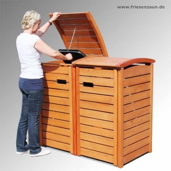 Mülltonnenschrank CLASSIC - praktische Einhand-Bedienung