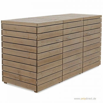 3er Mülltonnenbox PRIMUS - FSC Holz  - 3 x 240  Liter