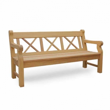 Massive Holzbank HAMPTON - 3er Gartenbank aus Hartholz im englischem Stil