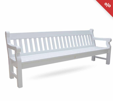 Summer SALE - Weisse 4-Sitzer Gartenbank WINDSOR jetzt zum reduziertem Preis kaufen - nur für kurze Zeit