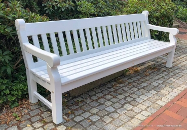 4er Gartenbank WINDSOR - Massive englische Holzbank aus wertvollem ODUM-IROKO Hartholz - Made in Germany - 25 Jahre Garantie