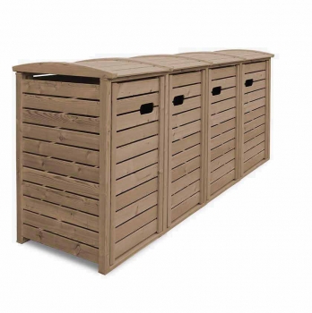 4er Mülltonnenbox STANDARD - FSC Holz  - 4 x 120 / 240 Liter