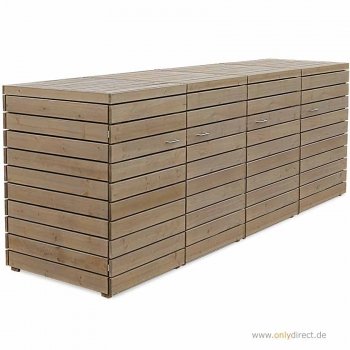 4er Mülltonnenbox PRIMUS - FSC Holz  - 4 x 240  Liter