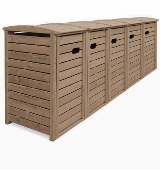 5er Mülltonnenbox STANDARD - FSC Holz  - 4 x 120 / 240 Liter