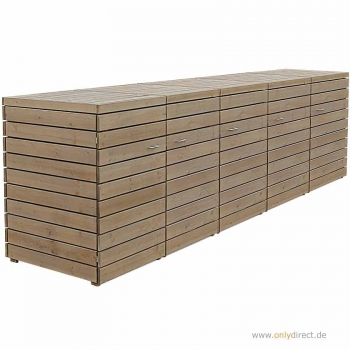 5er Mülltonnenbox PRIMUS - FSC Holz  - 5 x 240  Liter