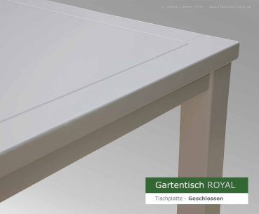 Gartentisch ROYAL - Tischplatte Rahmenkonstruktion geschlossen