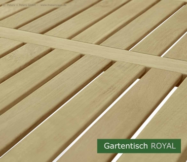 Tischplatte Gartentisch ROYAL - Rahmen aus massivem ODUM-IROKO Hartholz  -  45 x 100 mm Holzdimension